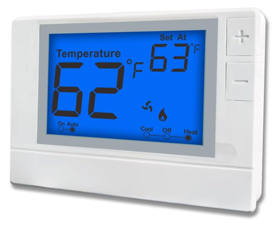 Multi Stage Thermostat 2 Heat 2 Cool Super Clear Large Display White Backlit