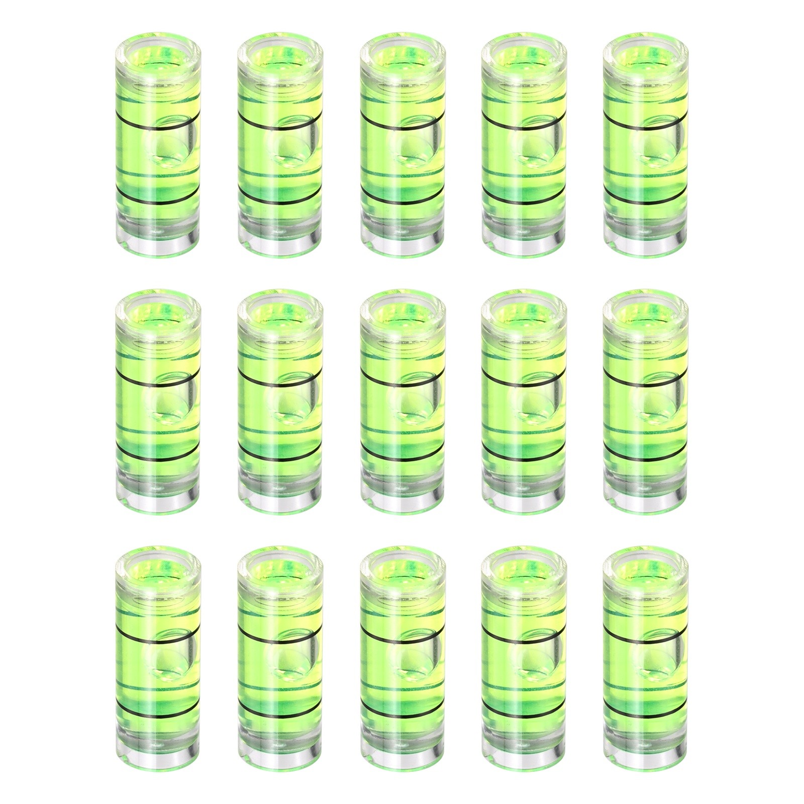 15pcs 20x8mm Small Cylindrical Bubble Level Vials Levels Measuring Tool