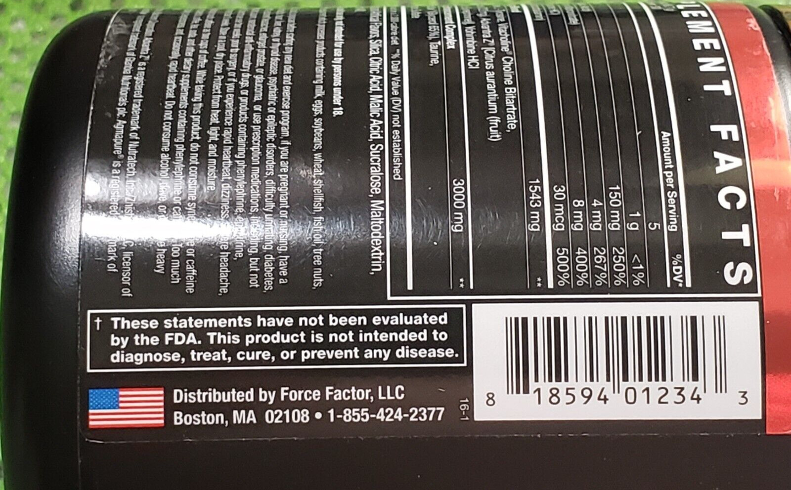 Force Factor - VOLCANO FURY Pre-Workout - Fruit Punch - 30 Serv - Exp 3/2026