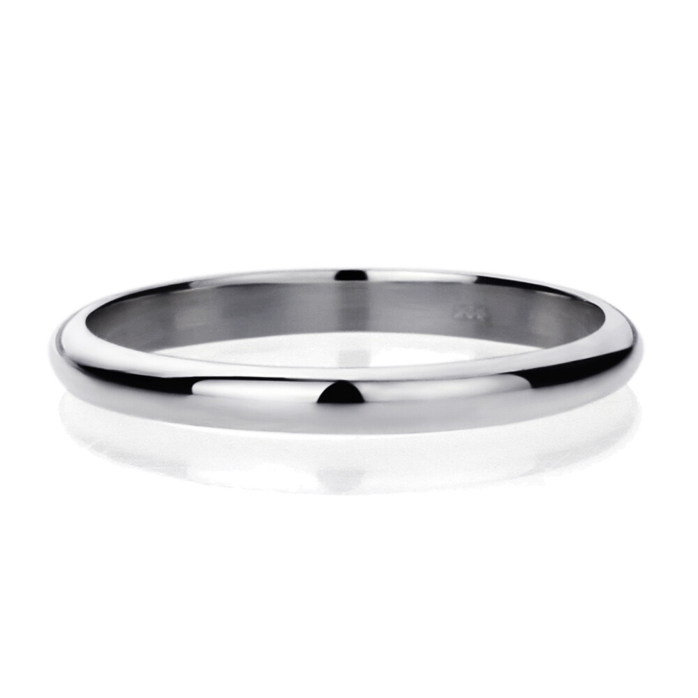 Men's 2mm Sterling Silver 925 Ring Classic Domed Band / Gift box / Ship from USA