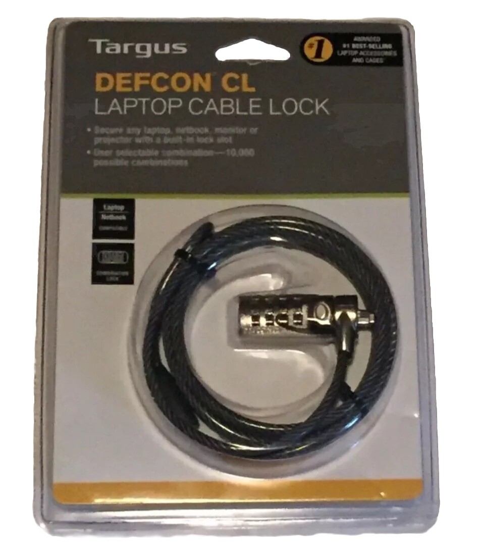 Targus Laptop Cable Lock Defcon CL, 6.5' long, Combination Code Lock NEW SEALED