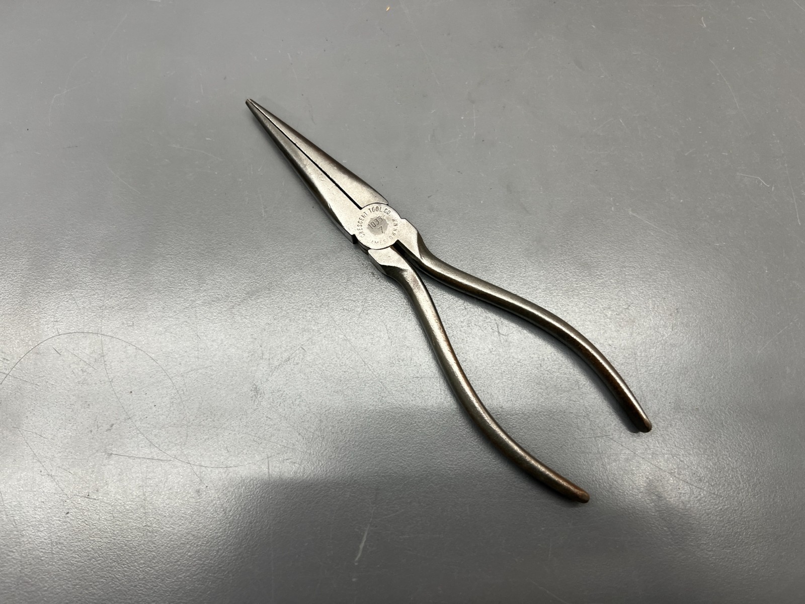 (J) VINTAGE CRESCENT TOOLS CRESTOLOY 1033-7 7" 178MM NEEDLE NOSE PLIERS VGC USA