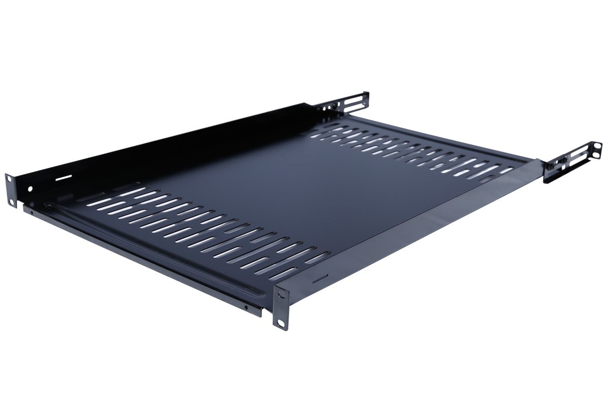 Fixed Rack Server Shelf 19" Rack Mount 1U-Adjustable from 30-34" Rear brackets