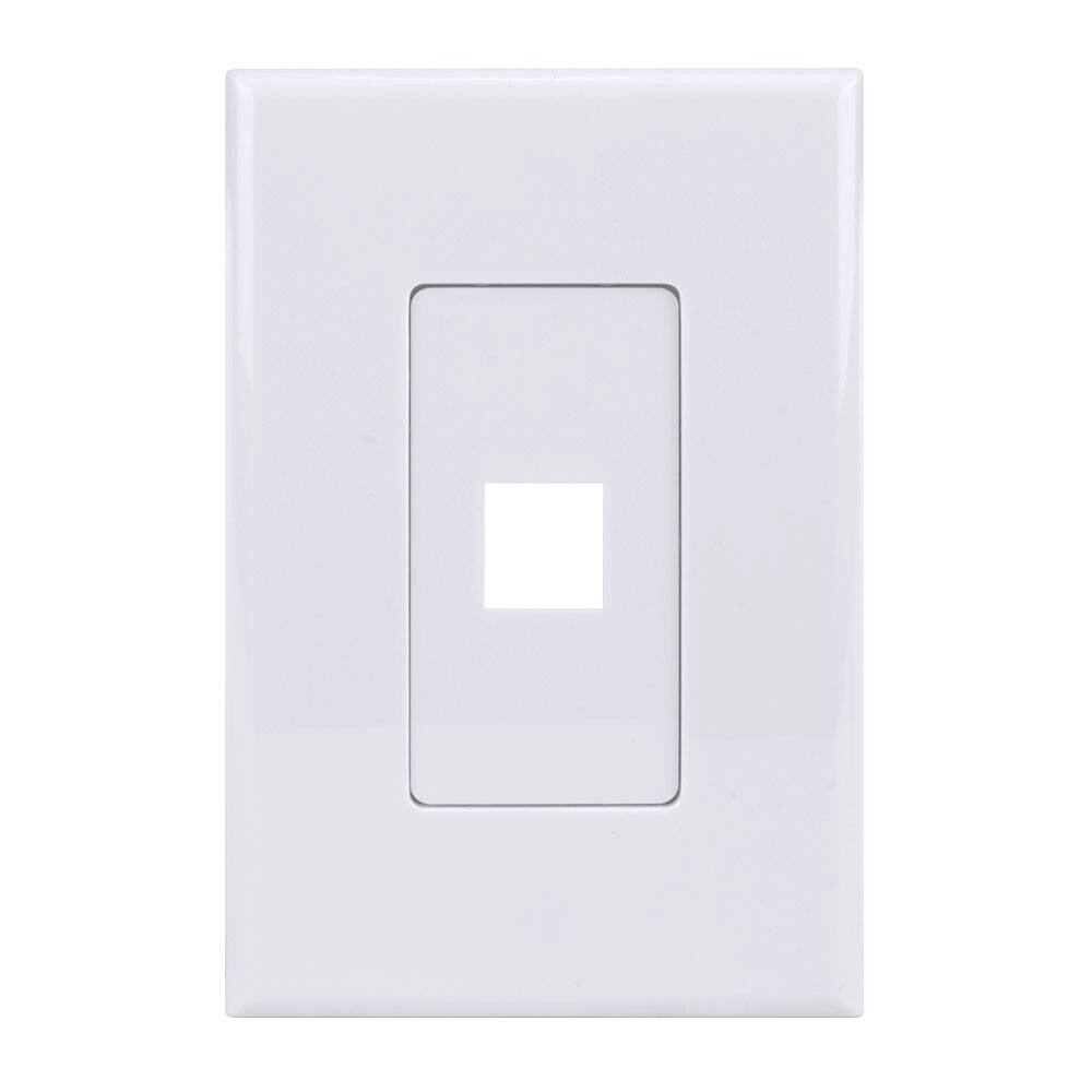 Construct Pro 1-Port Keystone Wall Plate with Screwless Face (White)