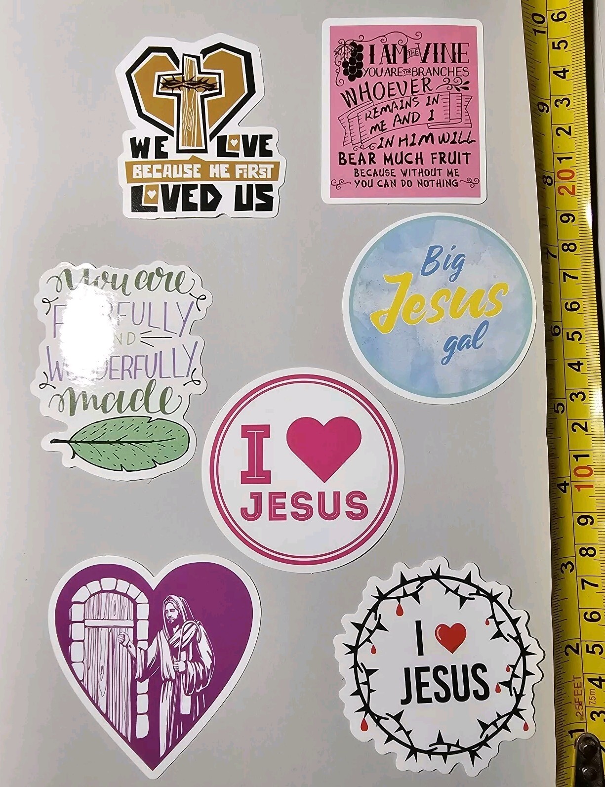 JESUS CHRIST GOD BLESS YOU LOVE S41 HOLY CROSS FAITH STICKER LOT STICKERS