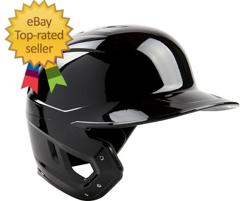 MACH Single Ear Batting Helmet, Left Hand Batter, Large, Black