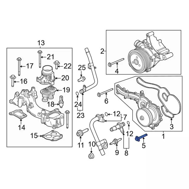 Genuine Ford Engine Water Pump Bolt W500815-S437