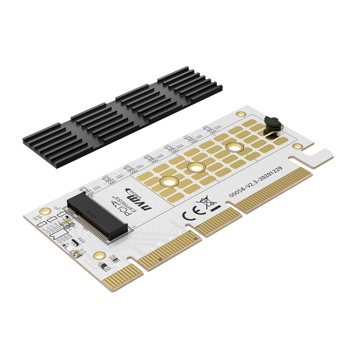 MAIWO M.2 NVMe SSD to PCIe 4.0 X4 X8 X16 Adapter Card with KT058A, Black