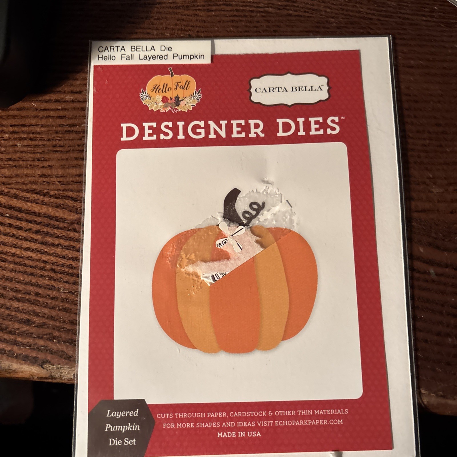 Carts Bella Hello Fall Layered Pumpkin Designer Die Cut.
