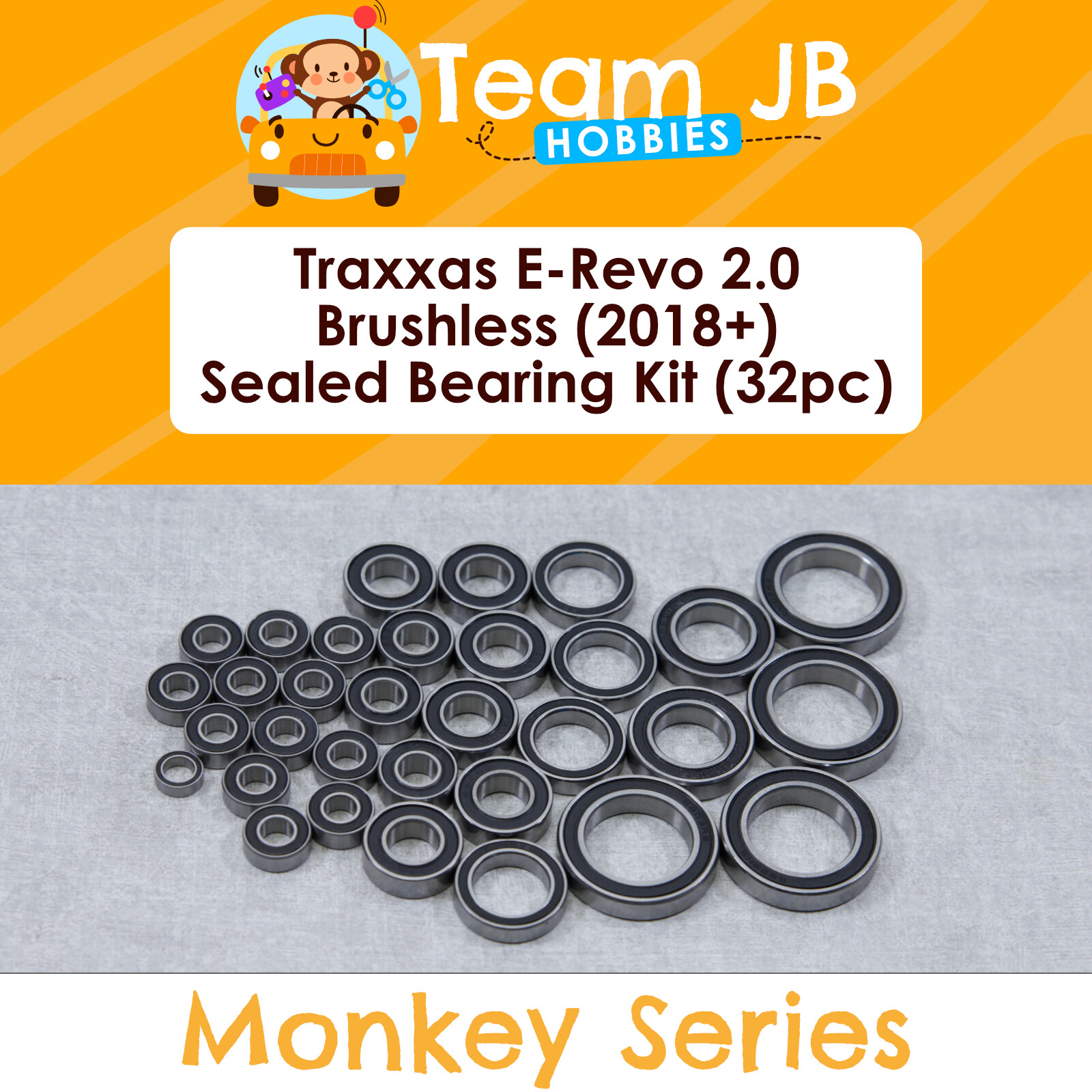 Traxxas E-Revo 2.0 Brushless (2018+) / VXL - 32 Pcs Rubber Sealed Bearings Kit