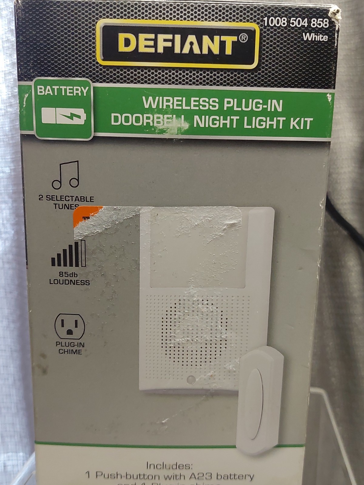 Defiant Wireless Plug-In Doorbell Night Light Kit, White, 18000010