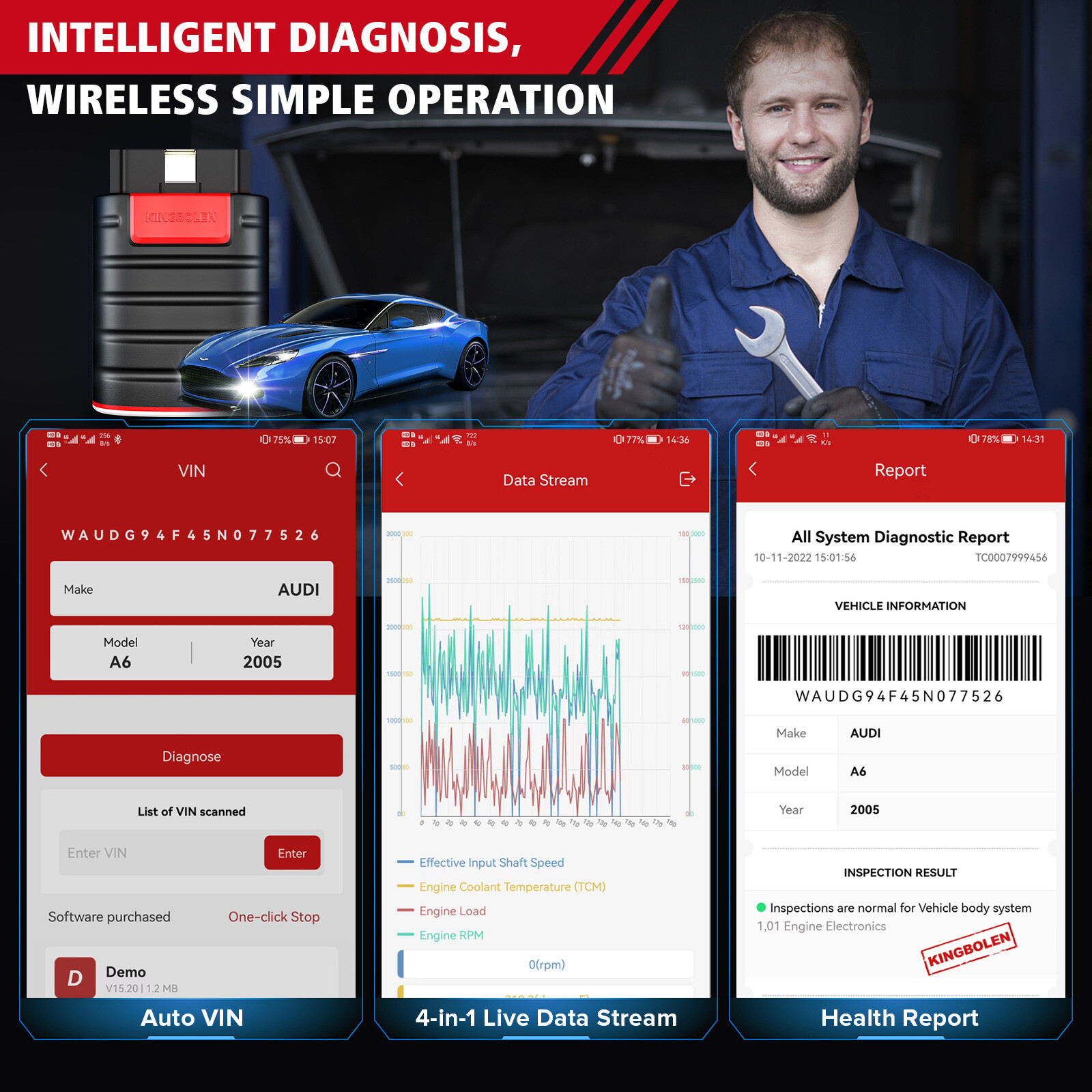 Kingbolen Ediag Bidirectional All System Scanner Car Diagnostic Tool Key Coding