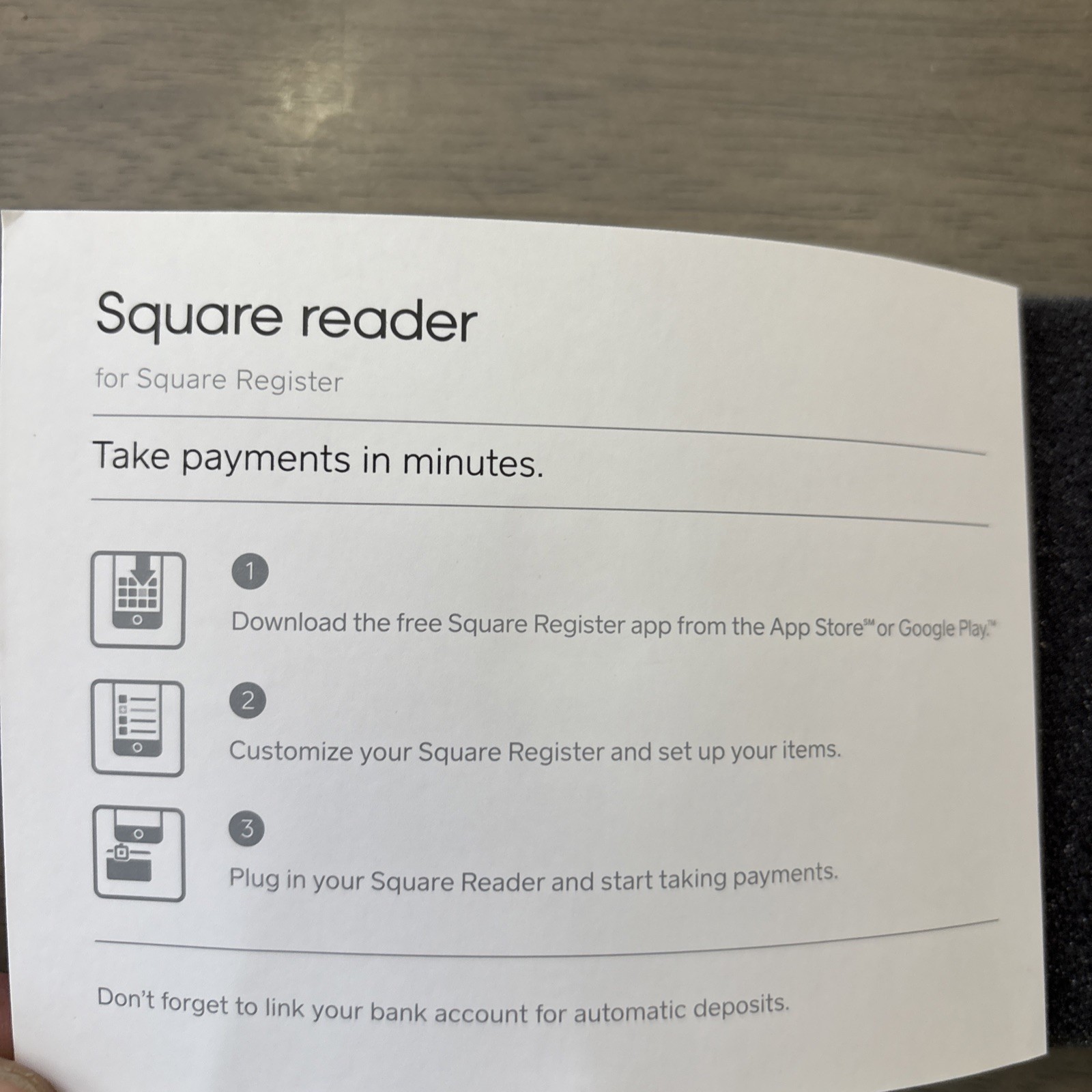 Credit Card Reader Chip Machine for Apple Or Android Phones Square® OPEN BOX