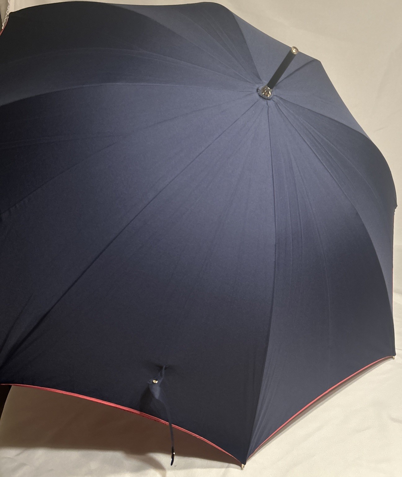 TORY BURCH Umbrella Navy Blue Pink Orange NWOT 36” Classic Parasol Non Folding