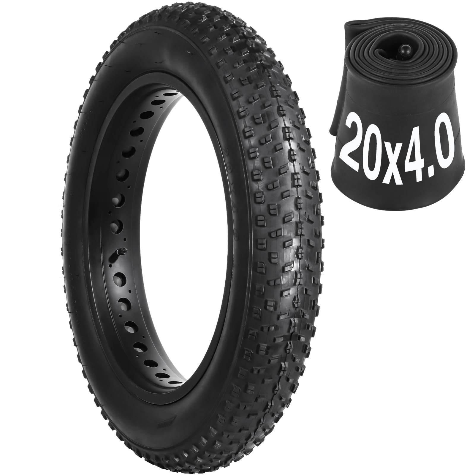 20x4.0 Fat Tire and Tube, Folding 100-406/20 x 4 Fat Tire Puncture Resistant ...