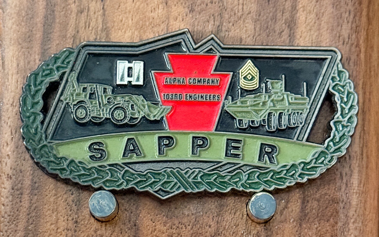 103rd Engineers Alpha Co Sapper Spartan Challenge Coin  1#37