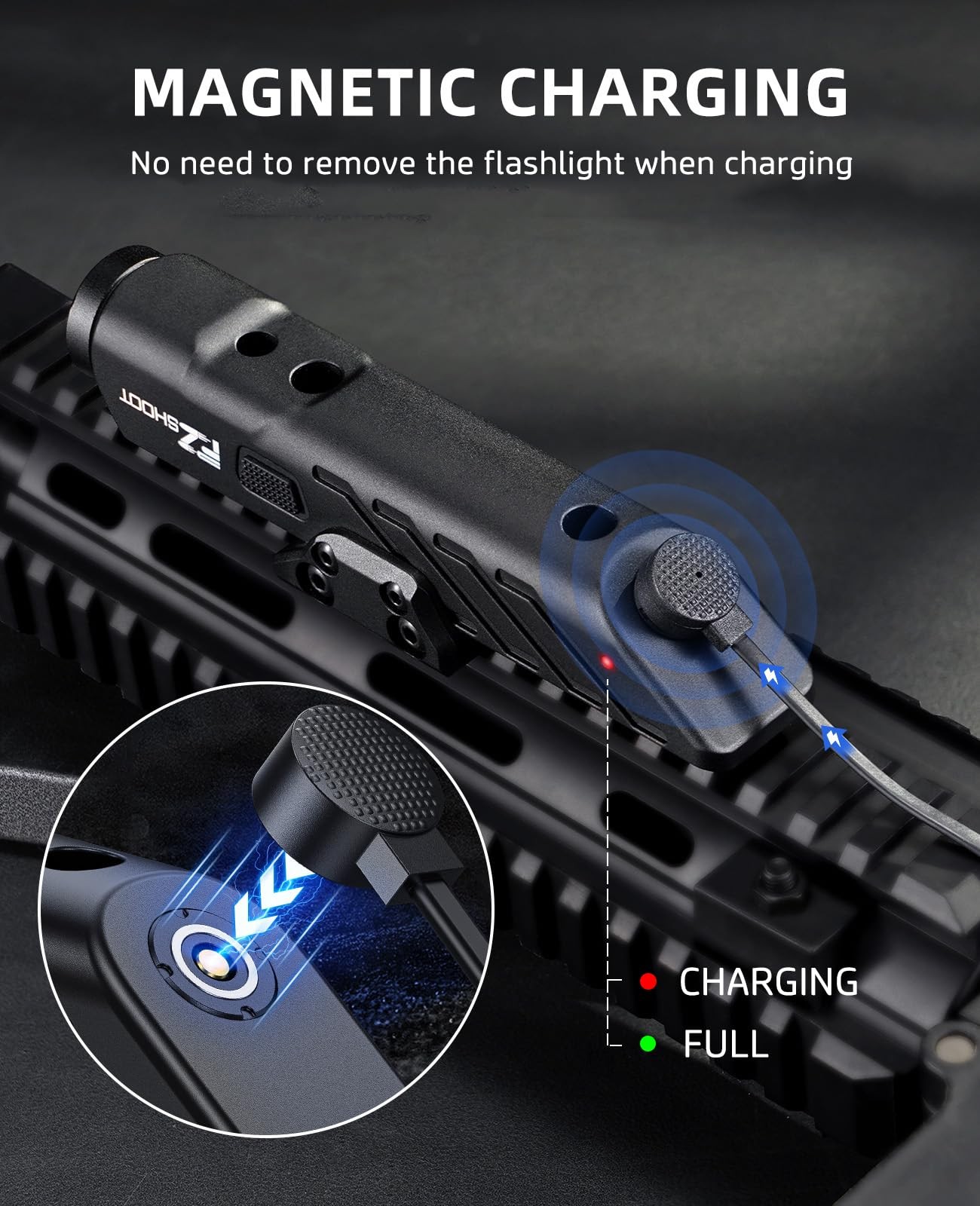 Laser Light Combo 1700 Lumens Green Magnetic Rechargeable Strobe Mode