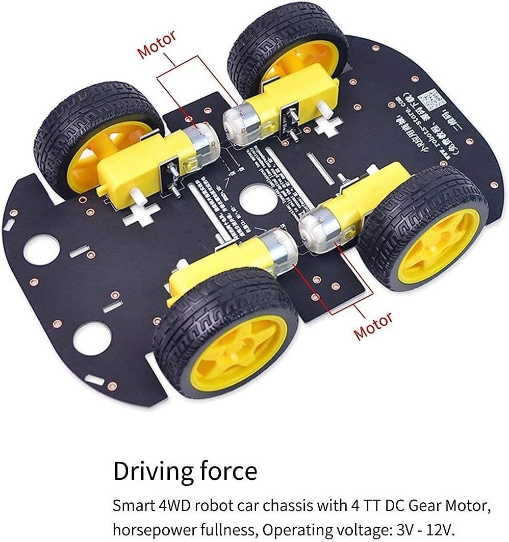 Smart 4WD Robotic Car Chassis Kit - Perfect for Arduino & Raspberry Pi Projects