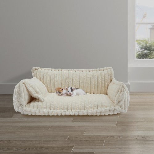 Pet Couch with Removable Washable Cover, Pet Couch Bed for Dog and Cat, Calming