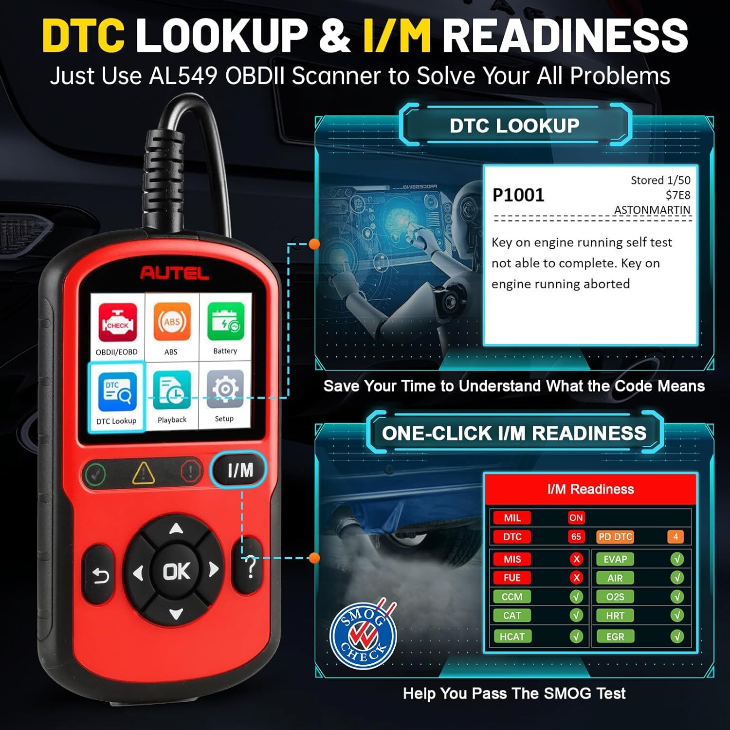 Autel OBD2 Scanner AutoLink AL549 (Upgraded of AL519)Code Reader Diagnostic Tool