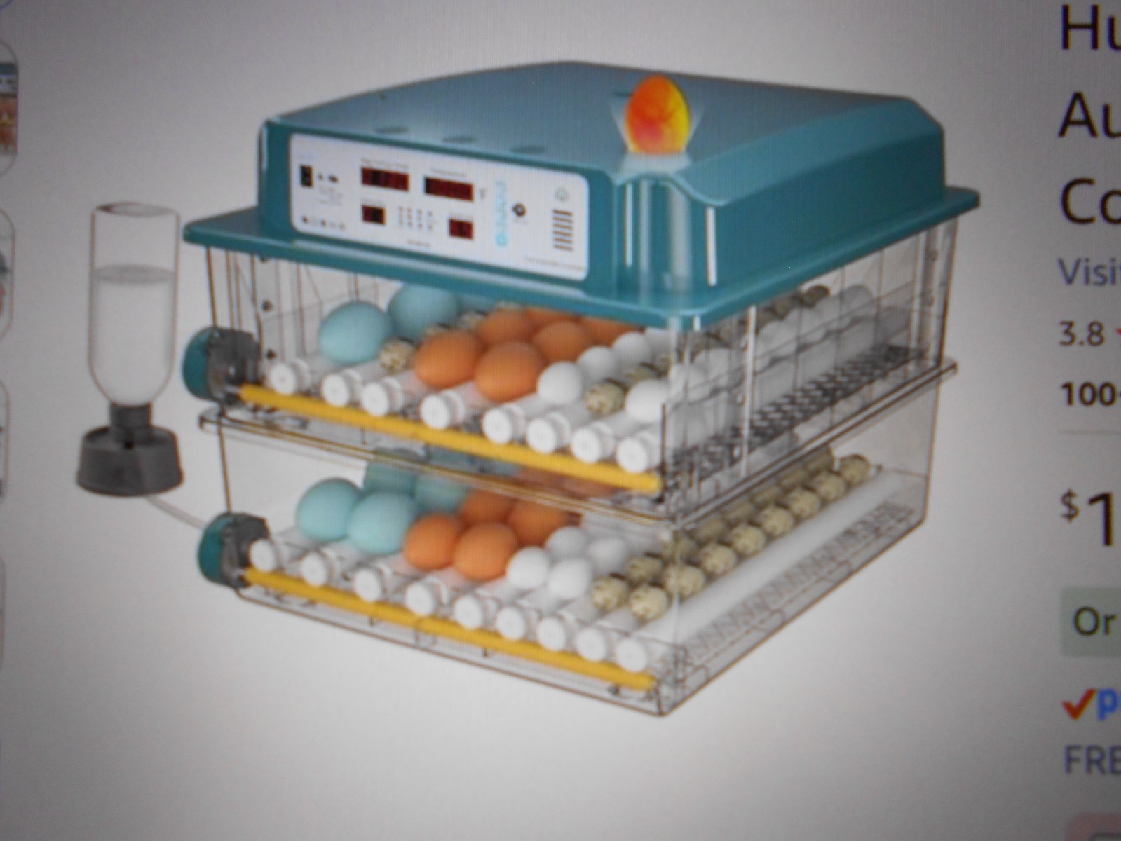 Incubators for Hatching Eggs 120, Chicken Egg Incubator with Automatic Egg Turni
