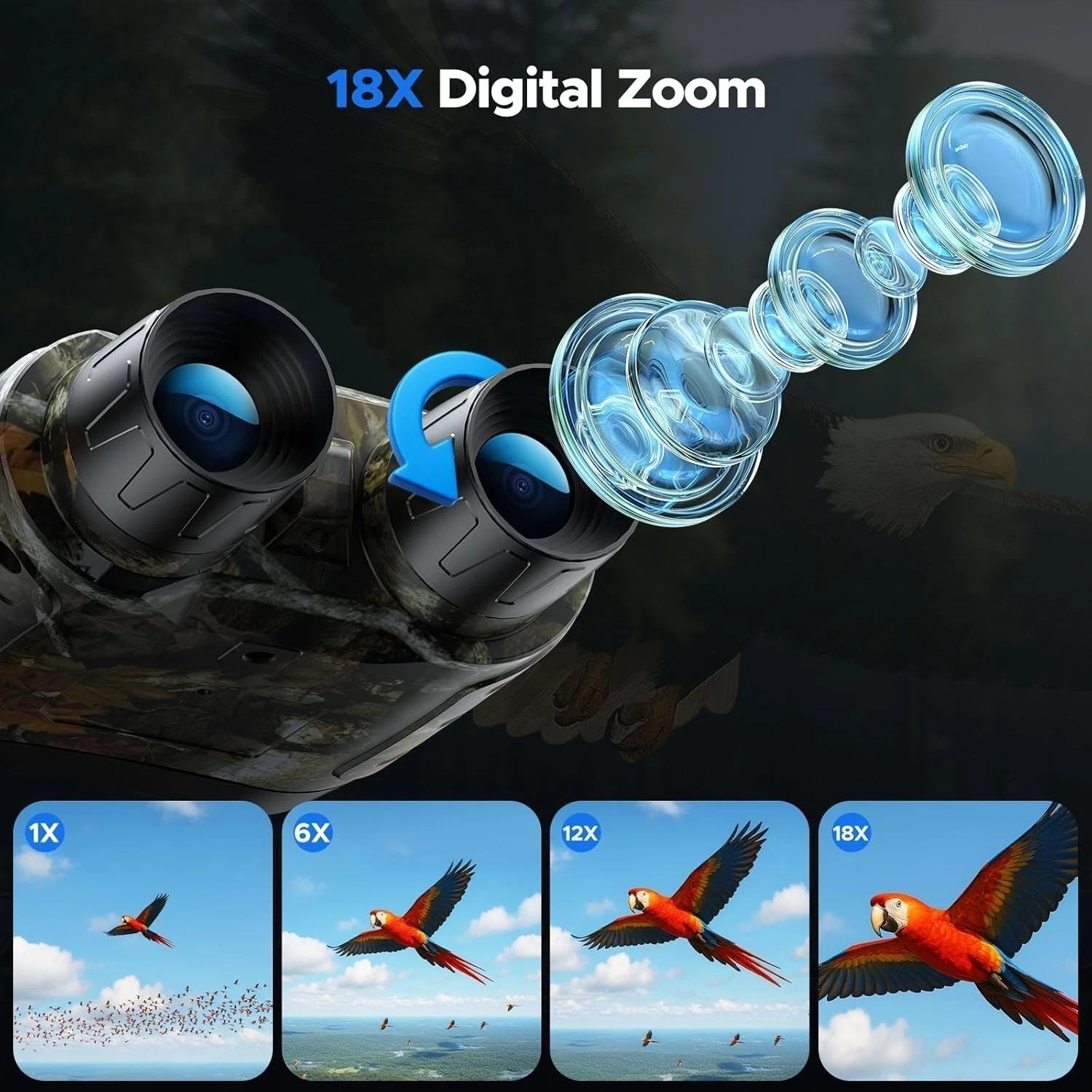 Full Color Night Vision Goggles, 112 MP 4K Night Vision Binoculars 5000mAh&64GB