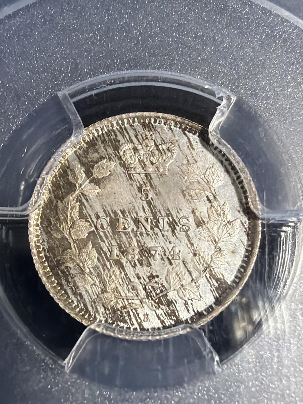 Canada 1874-H 5 Cent Cross 4 SP67 PCGS