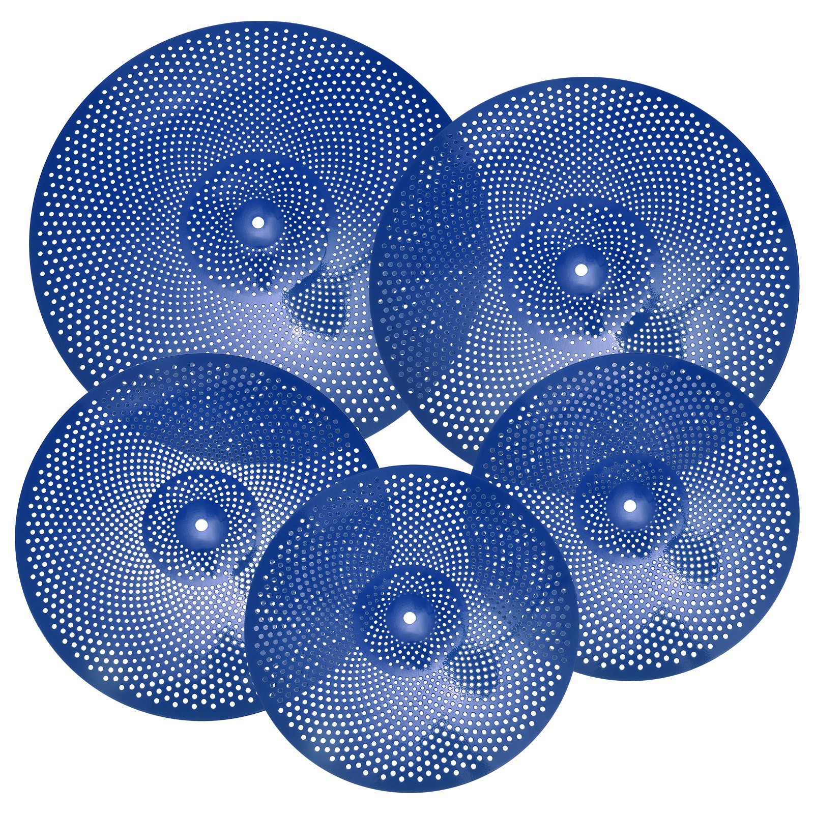5 x Mute Cymbal Set 14Inch/16Inch/18Inch/20Inch Low Volume Cymbal Blue