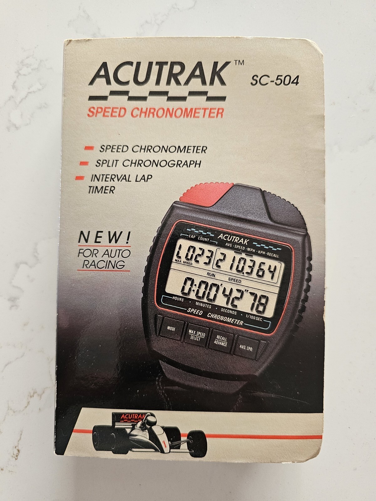 Acutrak SC-504 Speed Chronometer Auto Racing Stopwatch New Vintage 