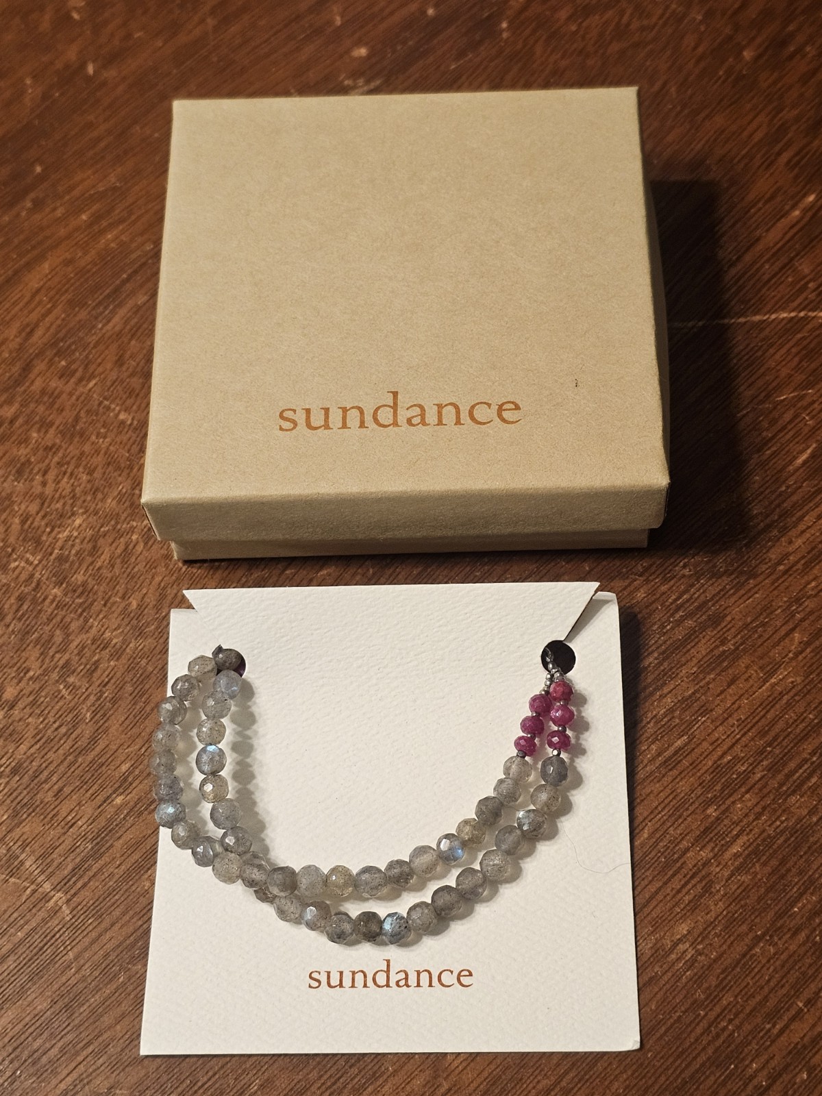 Sundance Catalog Peyote Bird Bracelet Labradorite Ruby Beaded Sterling Silver