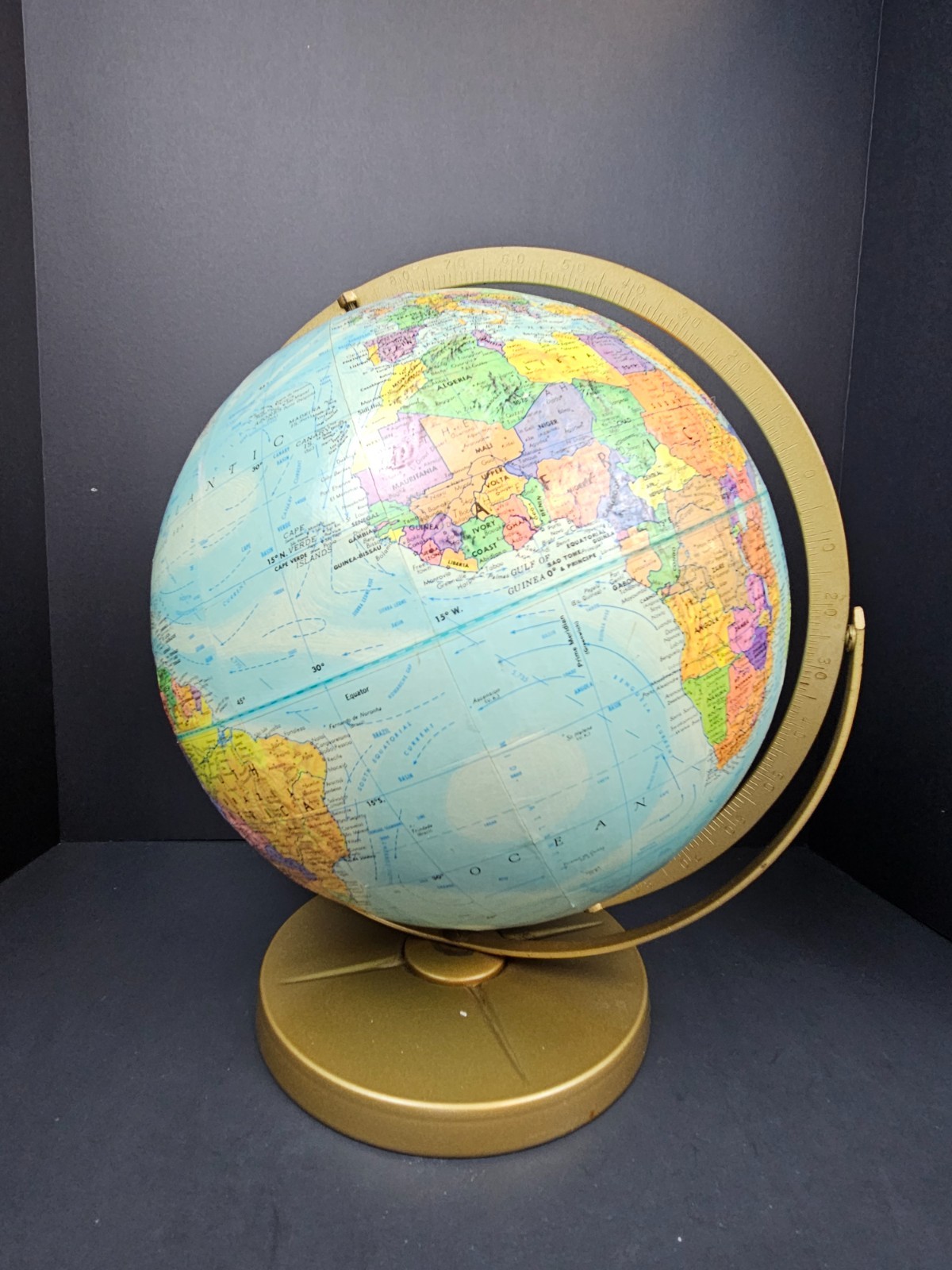 Vintage REPLOGLE World Nation Series Raised Relief Topographical 12" GLOBE USSR