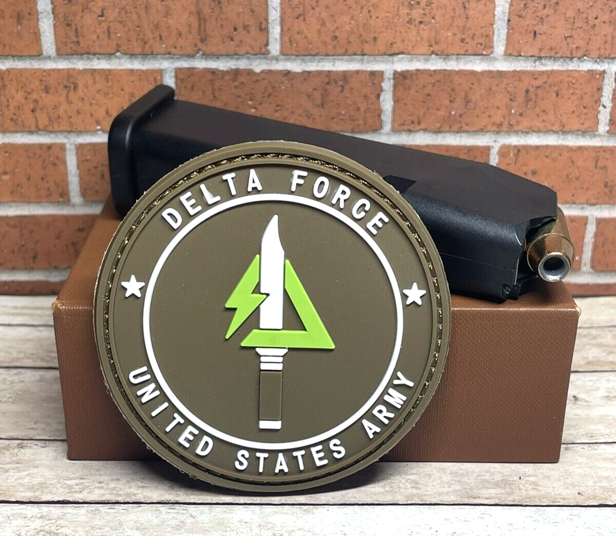 Tactical Morale Patch - PVC Delta Force Army Patch - Hook Loop Gun Patch