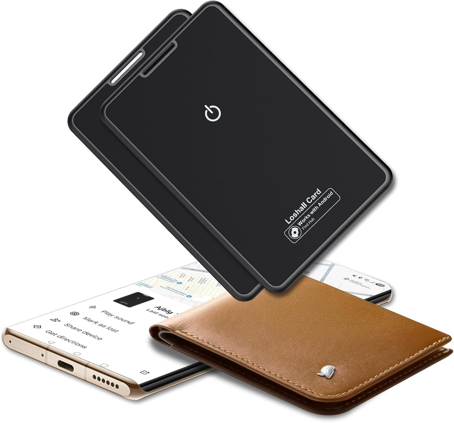 2 Pack Wallet Tracker Card for Android Bluetooth Tracker Work with Google Find H