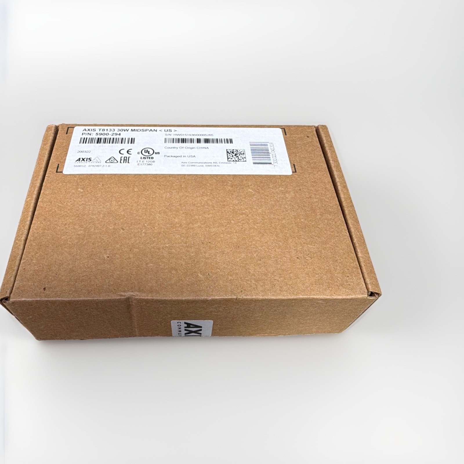 AXIS Communications T8133 30W Midspan PoE Injector Brown MPN 5900-294 #4/1