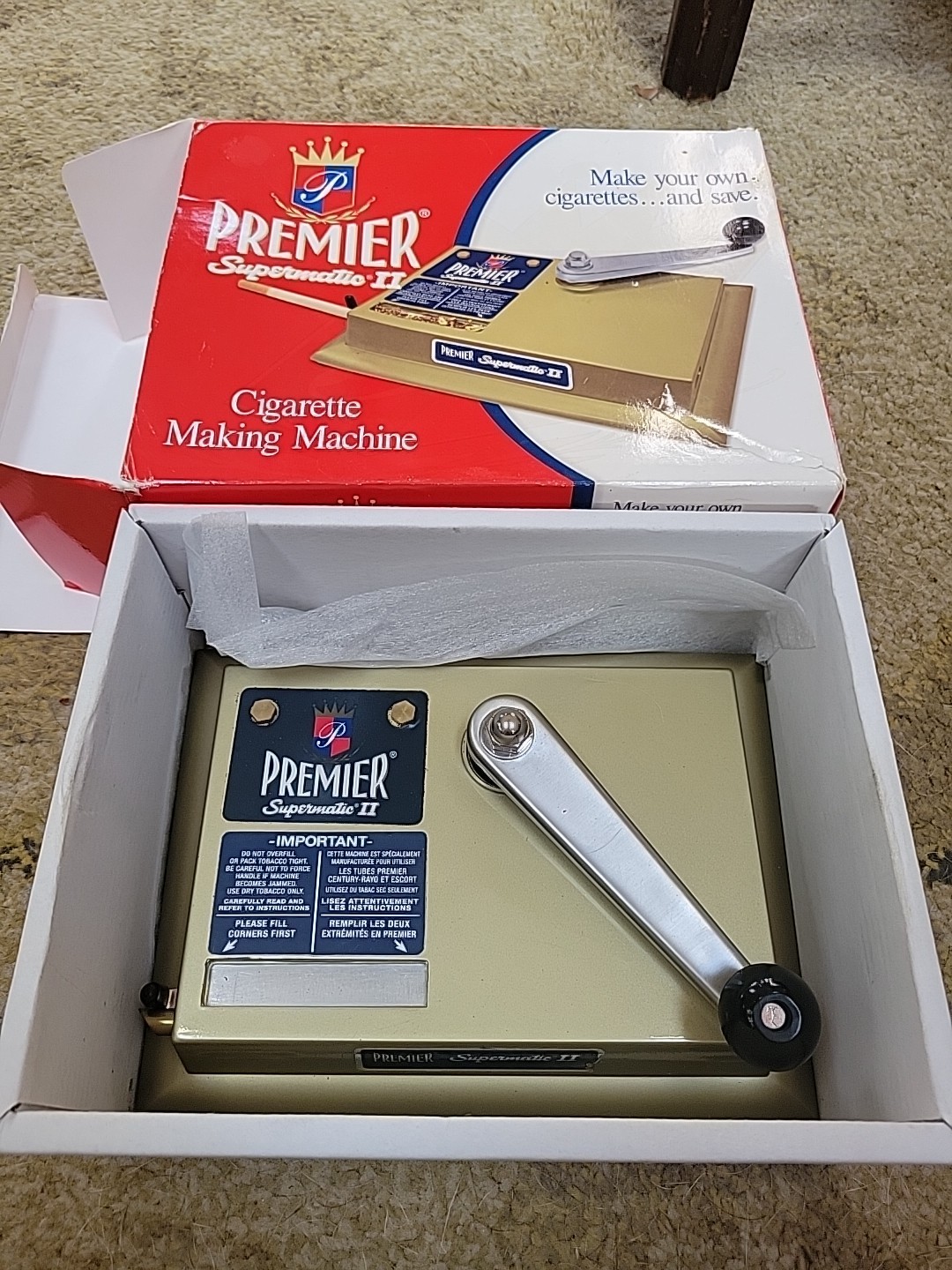 Premier Supermatic II Cigarette Machine - Excellent Condition! With box