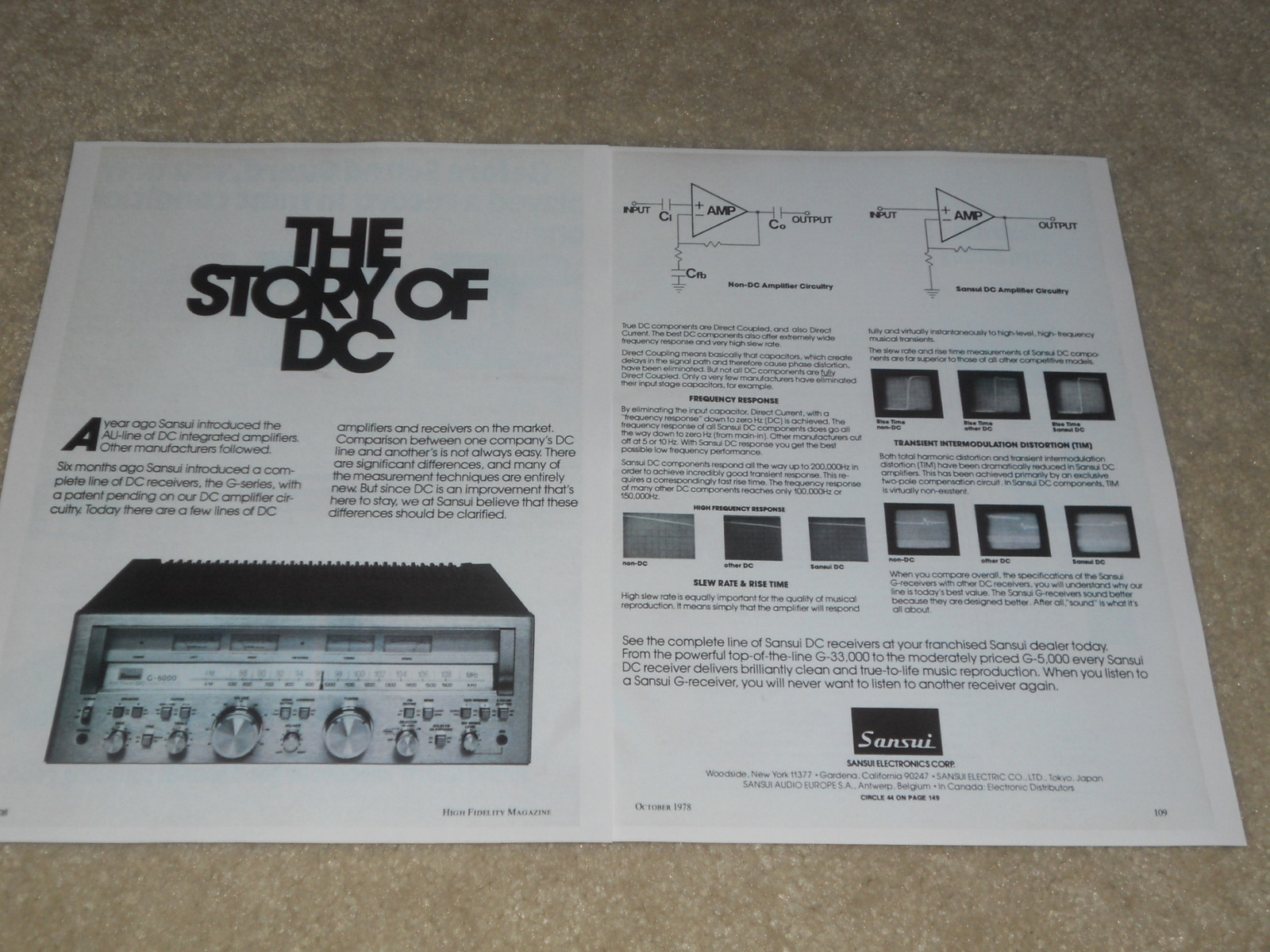 Sansui 1978 Ad, 2 pages, G-6000, Articles, Info, Beautiful!