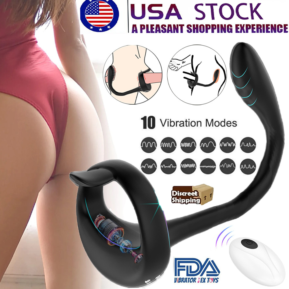 Prostate Massager Penis Cock Ring Anal Vibrator Butt Plug Dildo Sex Toys for Men