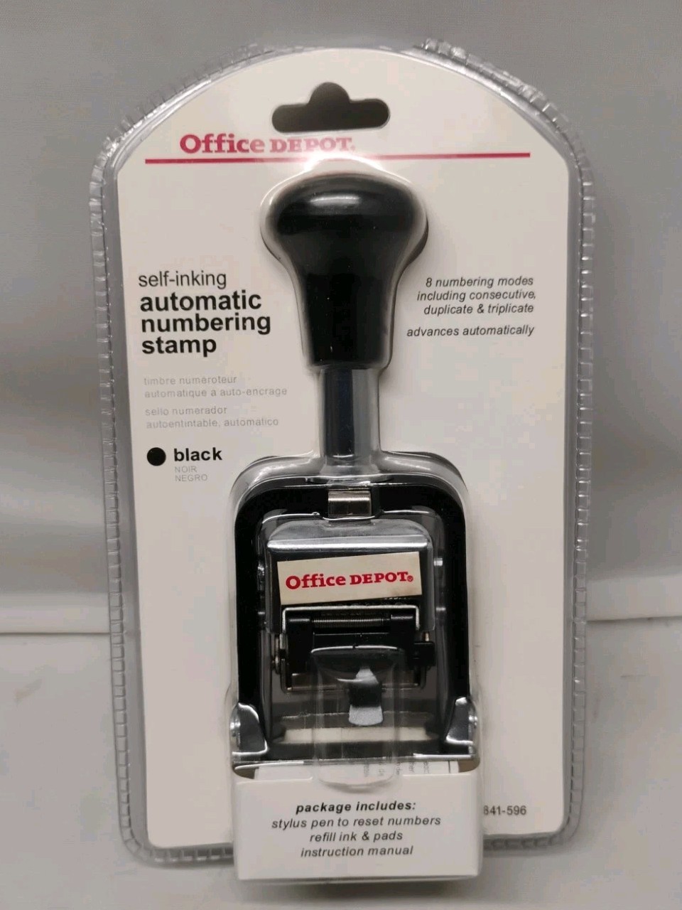 Office Depot Self Inking BLACK Automatic Numbering Stamp 841596 Factory Sealed!