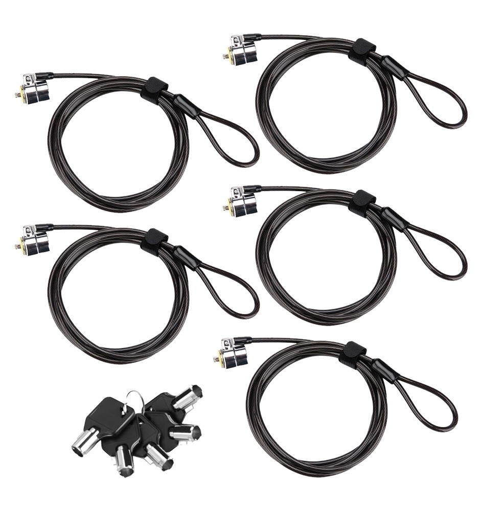 LORADAR Laptop Cable Lock for Kensington Security Slot Devices (5 Pack)