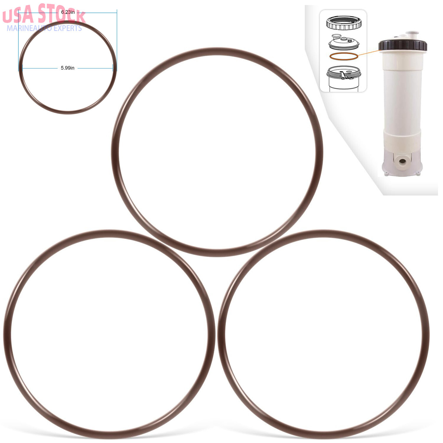 Pentair R172240, R172223 O-Rings for Pool Spa Chlorinator & Chemical Feeder