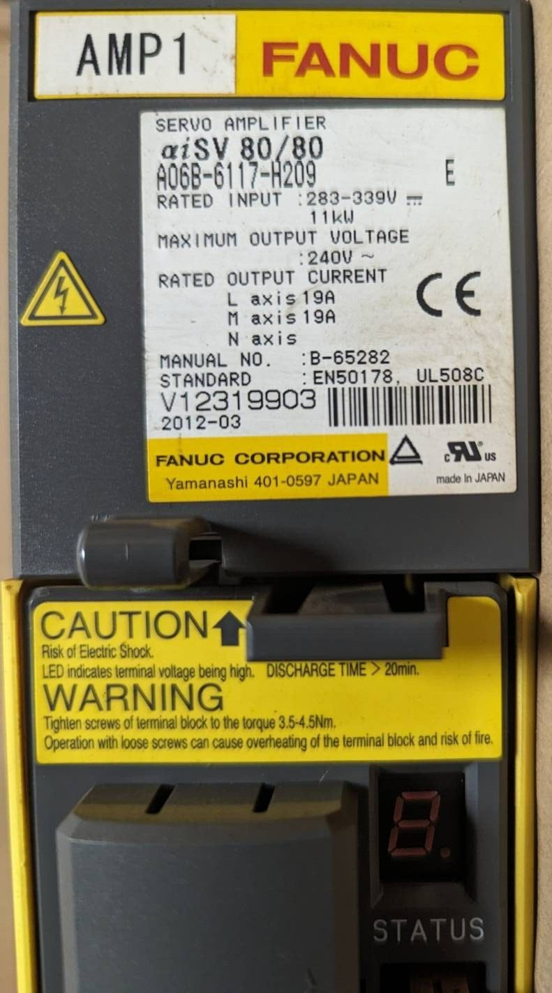 Fanuc A06B-6117-H209 E Servo Amplifier Removed From The Working Machine