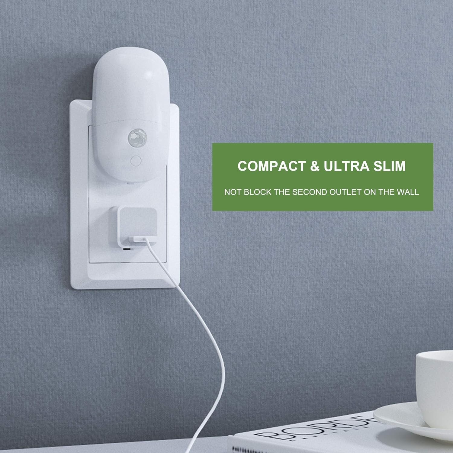 Plug In Motion Activated Detector Sensor LED Indoor Night Light Electrical Home