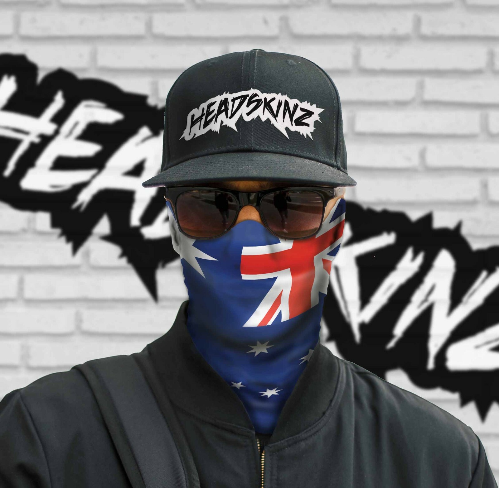 FACE MASK / HEADSKINZ - AUSSIE FLAG - (Motorbike, Fishing, Football)