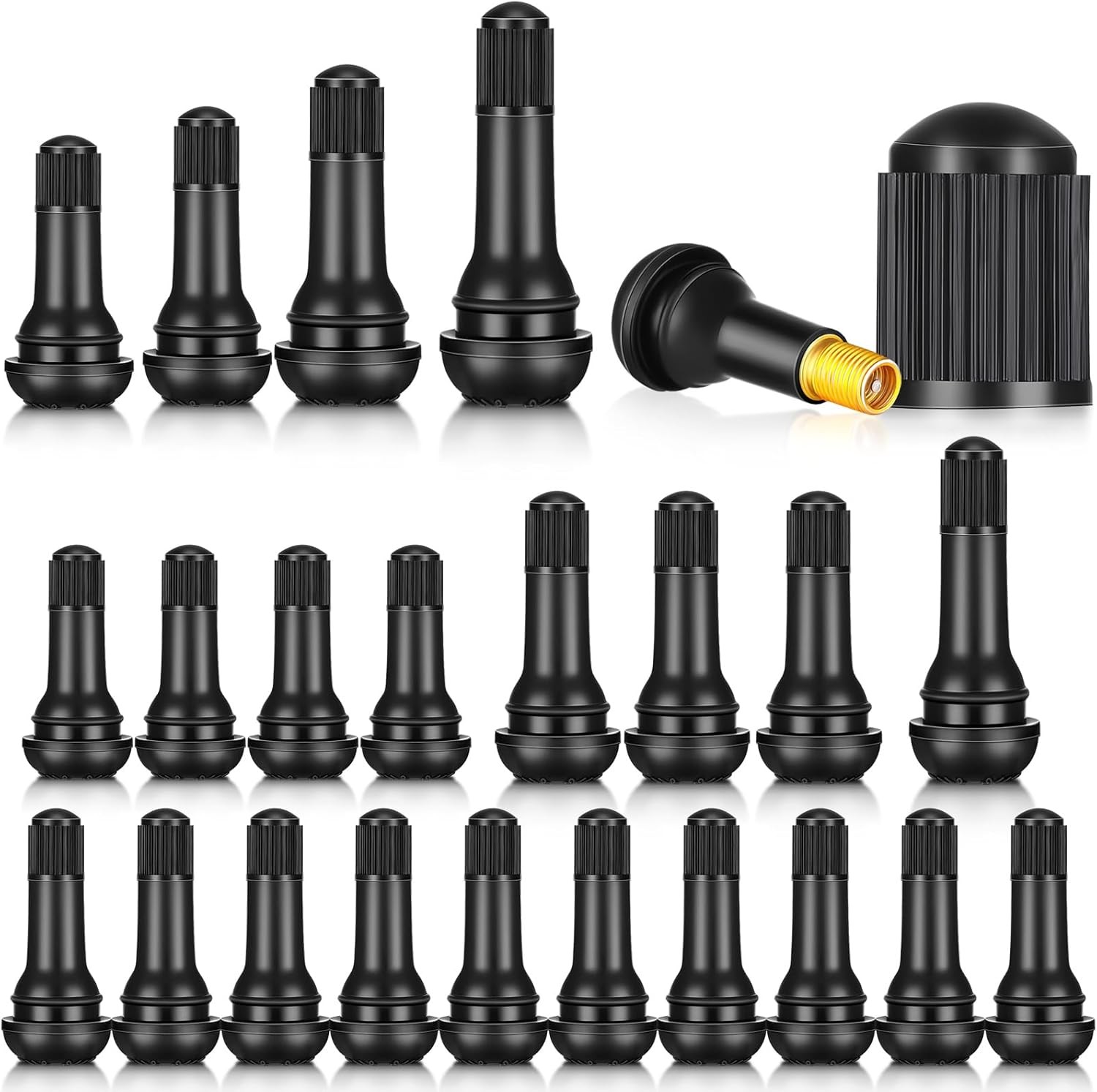 Tallew 20 Pcs Tire Valve Stems Bulk Tubeless Rubber Snap in Valves Stems...