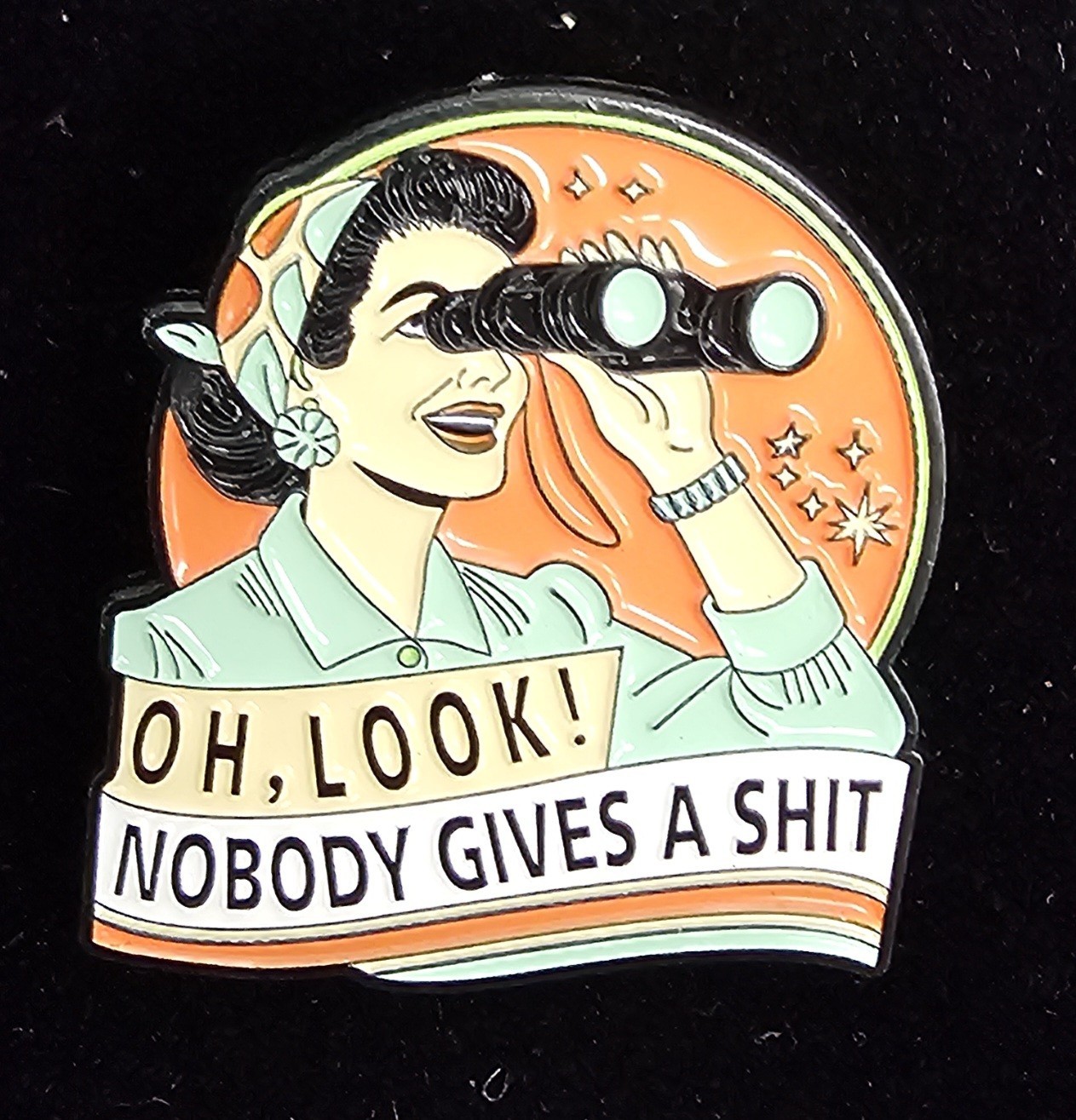 "Oh Look, Nobody Gives A Sh**" Enamel Pin LAPEL BACKPACK SARCASTIC FUNNY CUTE