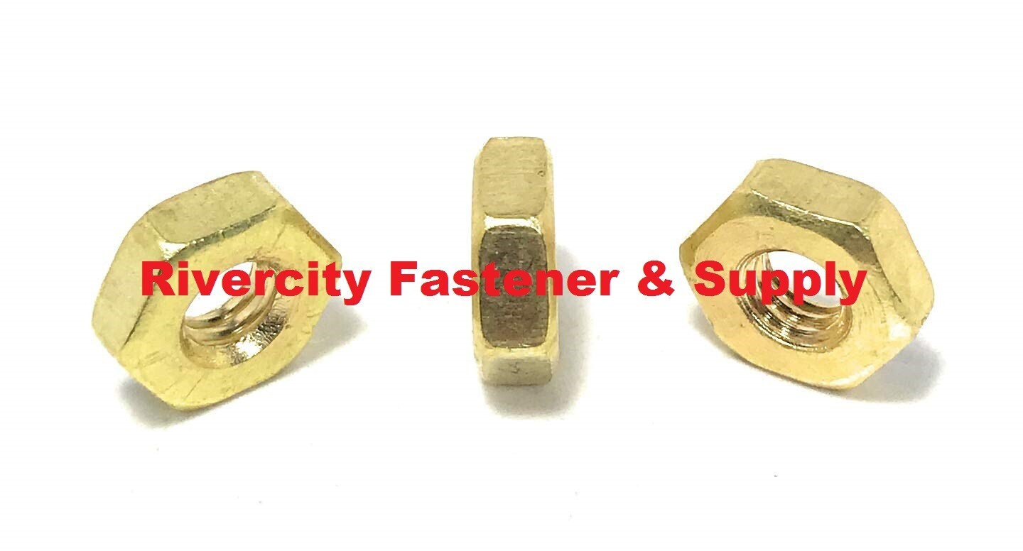 (25) 8-32 Brass Machine Screw Hex Nuts 8/32 Nuts 8x32 Coarse Thread