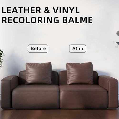 10 oz Leather Color Restorer Conditioner, Leather Recoloring Balm Dark Brown