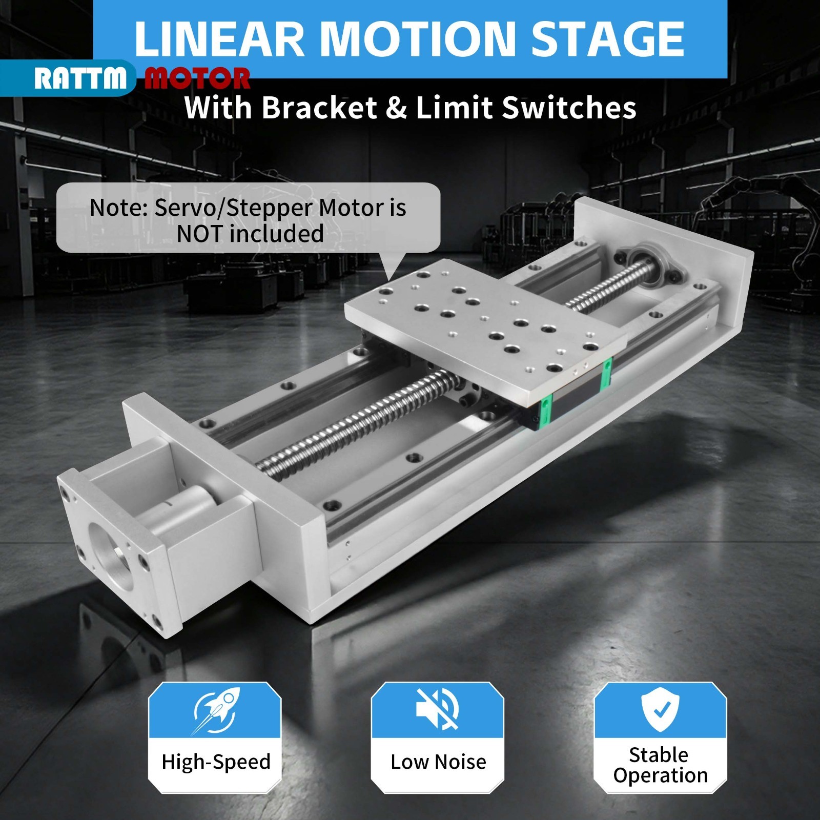 US SHIP】 ZBX150-300mm Linear Stage Double Linear Slide Rail Guide+Limit Switch
