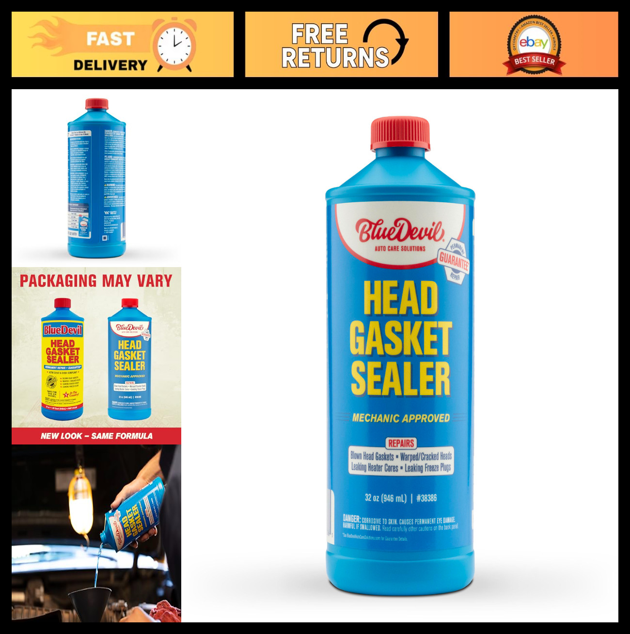 High-Performance Head Gasket Sealer - 1 Quart, Engine Repair, Leak Stopper