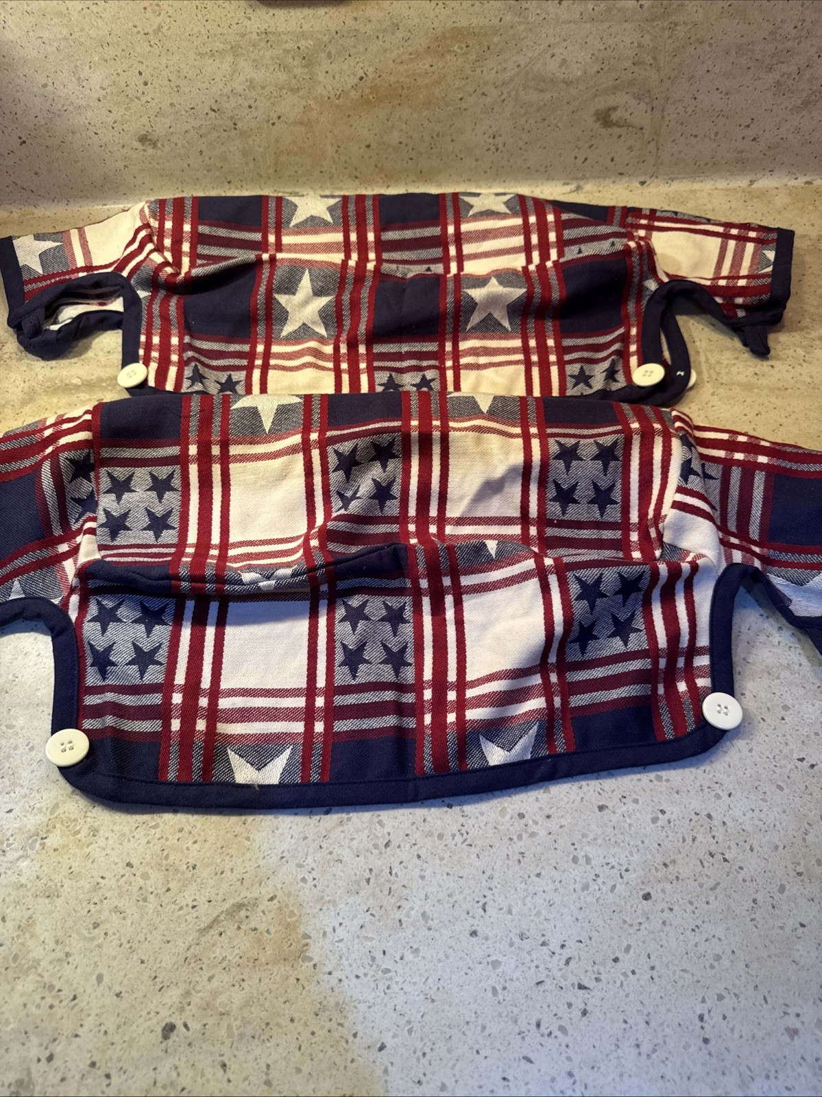Pampered Chef Patriotic Basket Liner Red White Blue Stars Rectangular 9x13